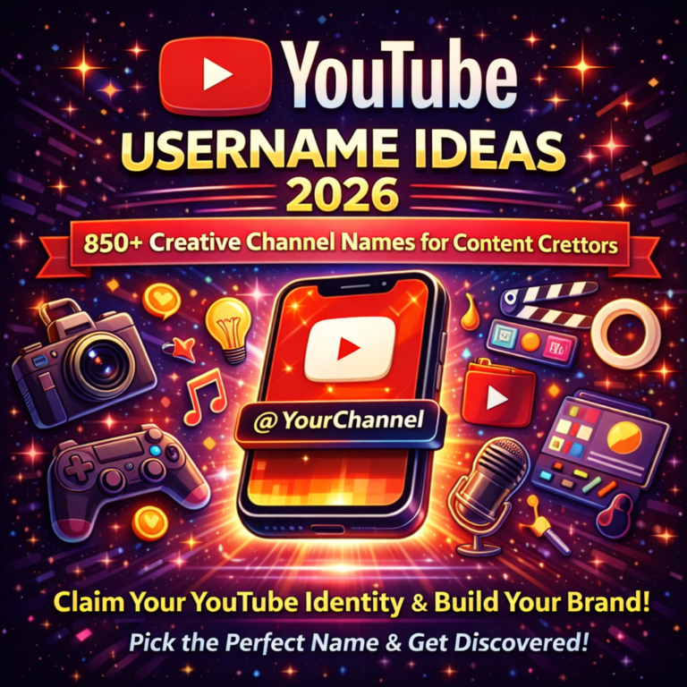 YouTube Username Ideas 2026: 850+ Creative Channel Names for Content Creators